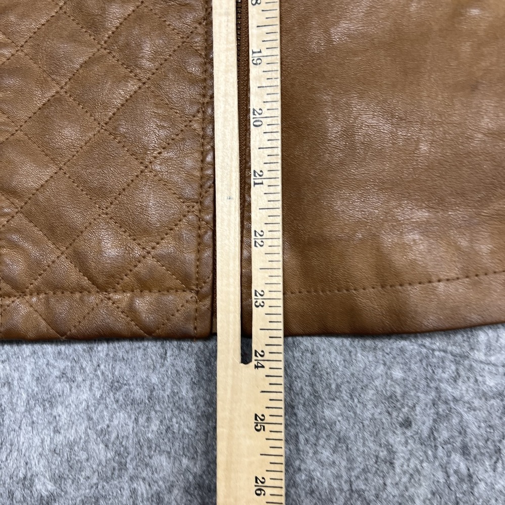Guess Jacket Womens Medium Quilted Faux Leather Biker Moto Asymmetrical Zip - Picture 15 of 16